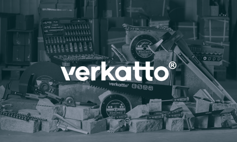 Logotyp Verkatto – polski producent narzędzi budowlanych, malarskich, wierteł, tarcz i artykułów BHP